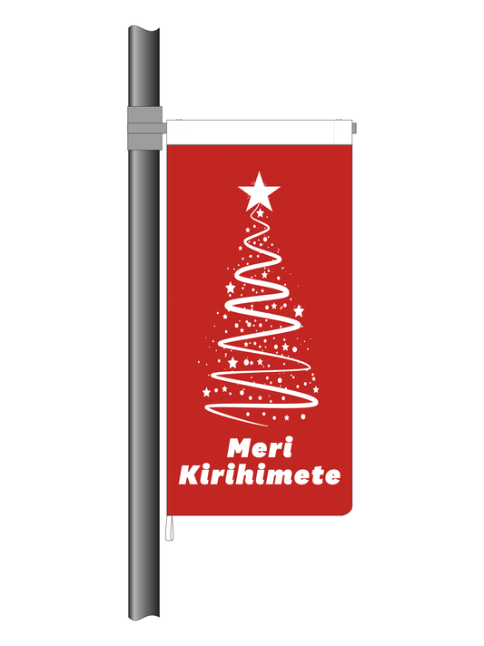 Red Christmas Ribbon Flag Te Reo || (Code: RT26)