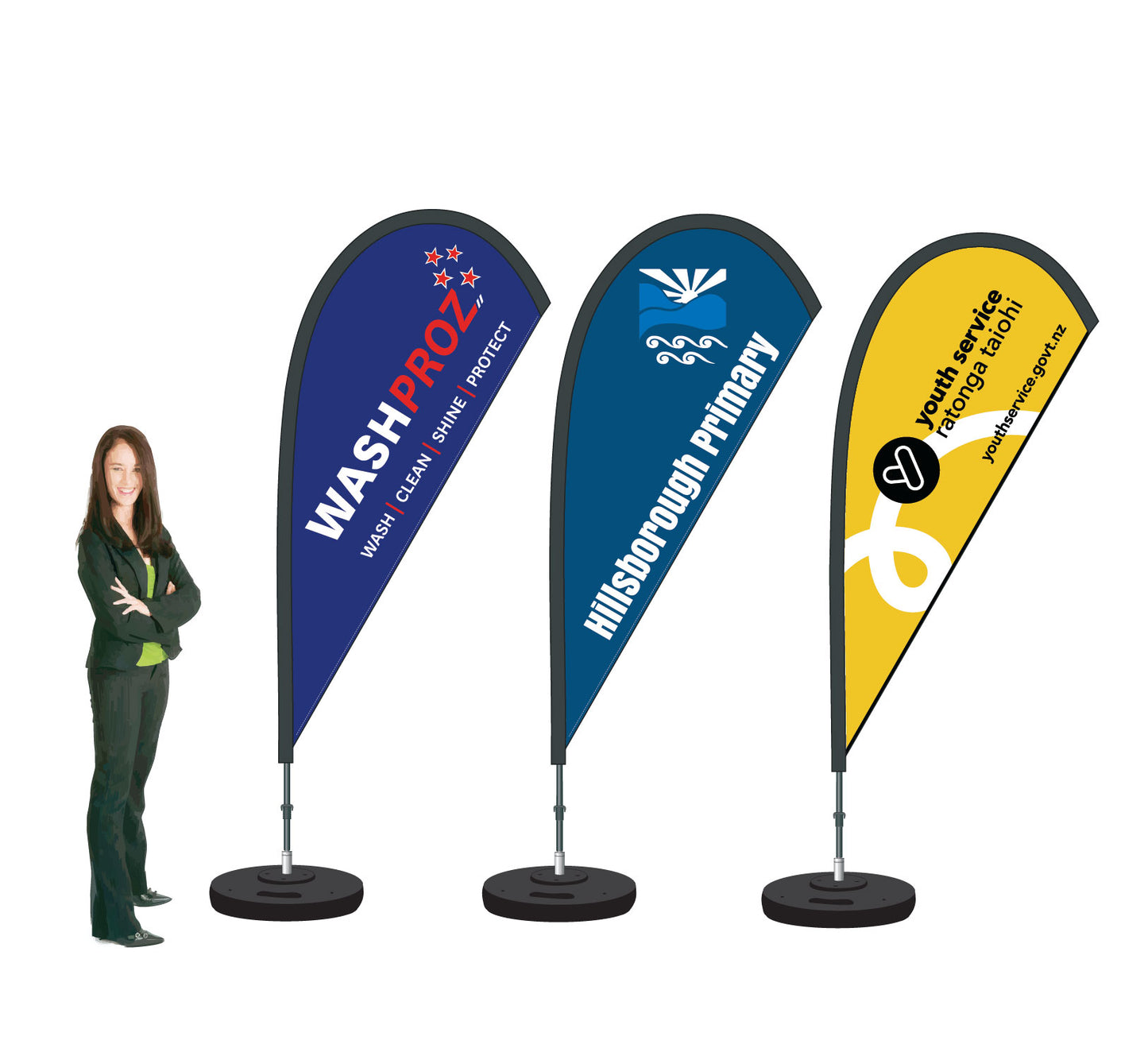 Teardrop Flag Display. Durapole® Mayfly. Custom || SAVE ON-LINE!  COMMERCIAL GRADE