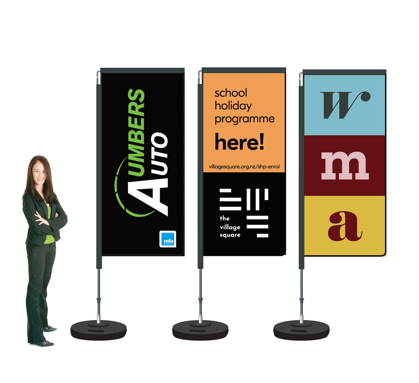 Rectangle Flag Displays. Durapole Swing. Custom. || SAVE ON-LINE!  COMMERCIAL GRADE.