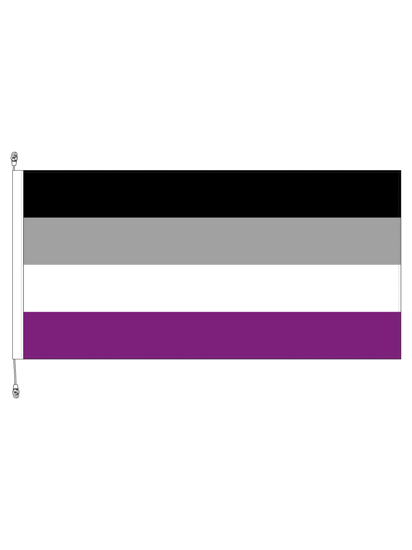 Asexual Pride Horizontal Flag || 1800x900mm