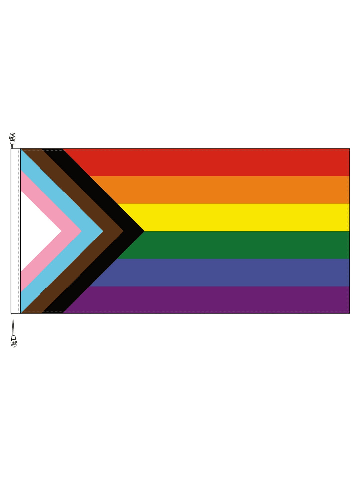 Progressive Pride Horizontal Flag || 1800x900mm