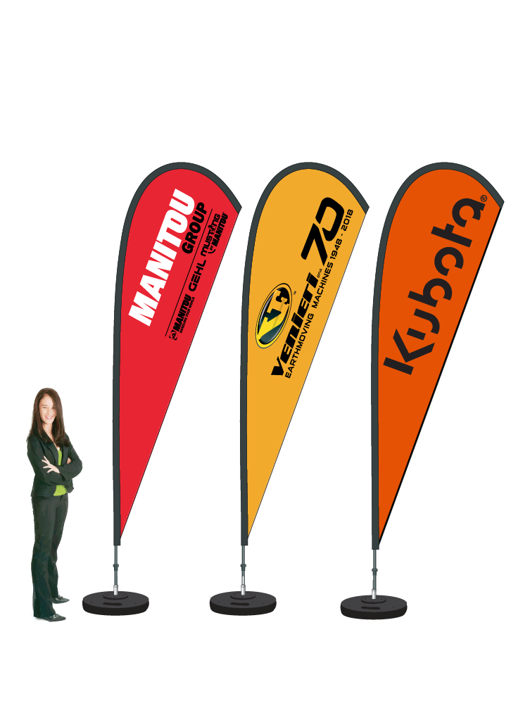 Teardrop Flag Display. Durapole® Mayfly. Custom || SAVE ON-LINE!  COMMERCIAL GRADE