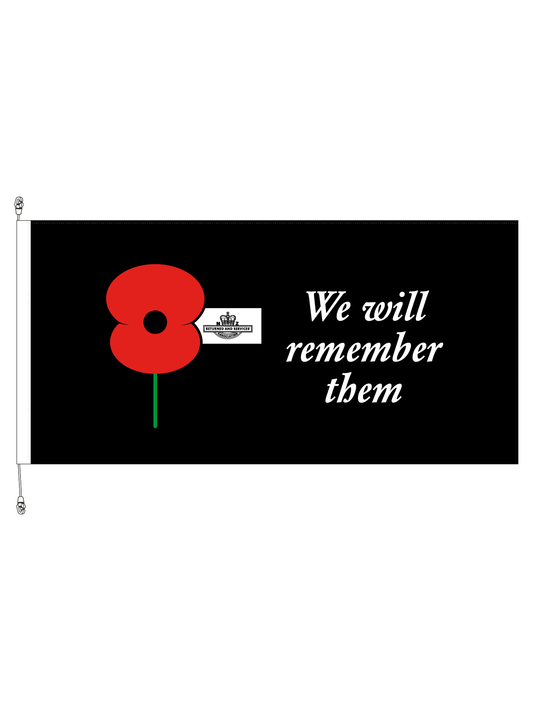 We Will Remember Them Horizontal Flag || Premium. RSA Member Special.