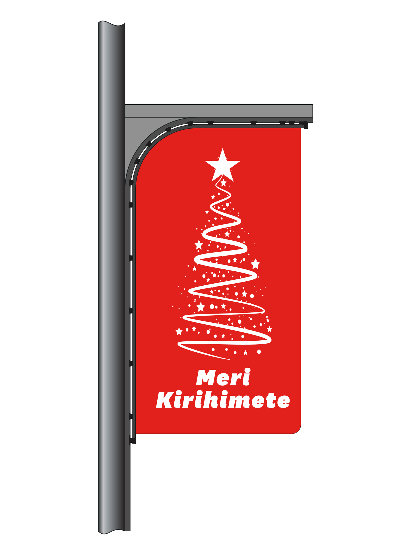 Red Christmas Ribbon Flag Te Reo || (Code: RT26)