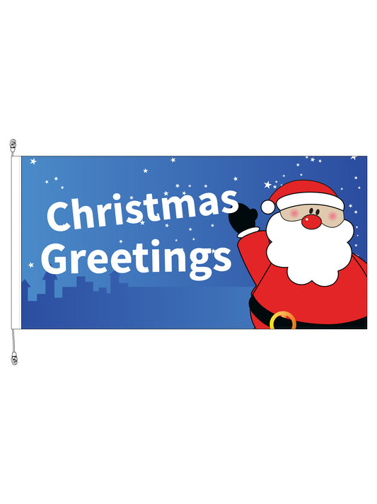 Christmas Greetings Santa Flag || 1800mm x 900mm