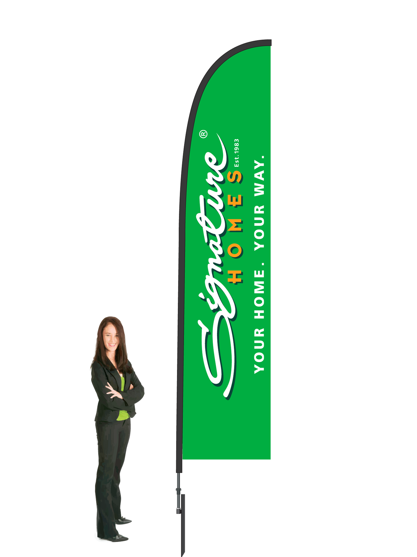 Signature Homes Durapole Flex Single Sided Flag Display - Large 3.5m. Minimum Order Quantity of 20