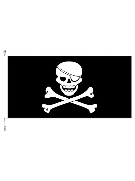 Skull & Cross Bones (Pirate) Horizontal Flag || 1800x900mm