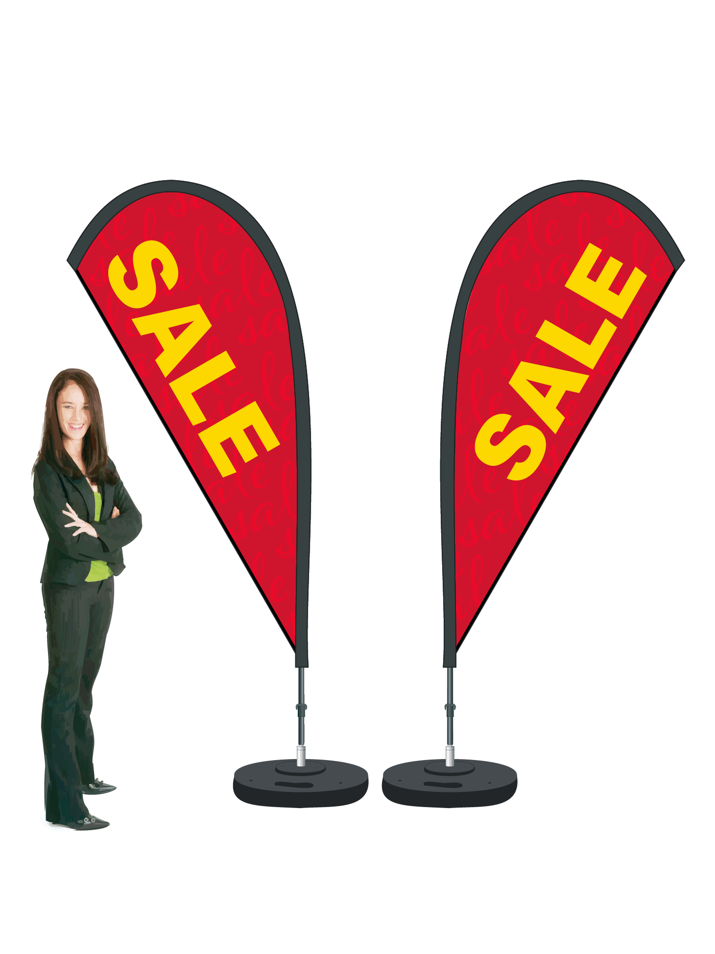 Sale Flag and Display Double-Sided. Commercial Grade. || 2.3m High.  Made from recycled materials