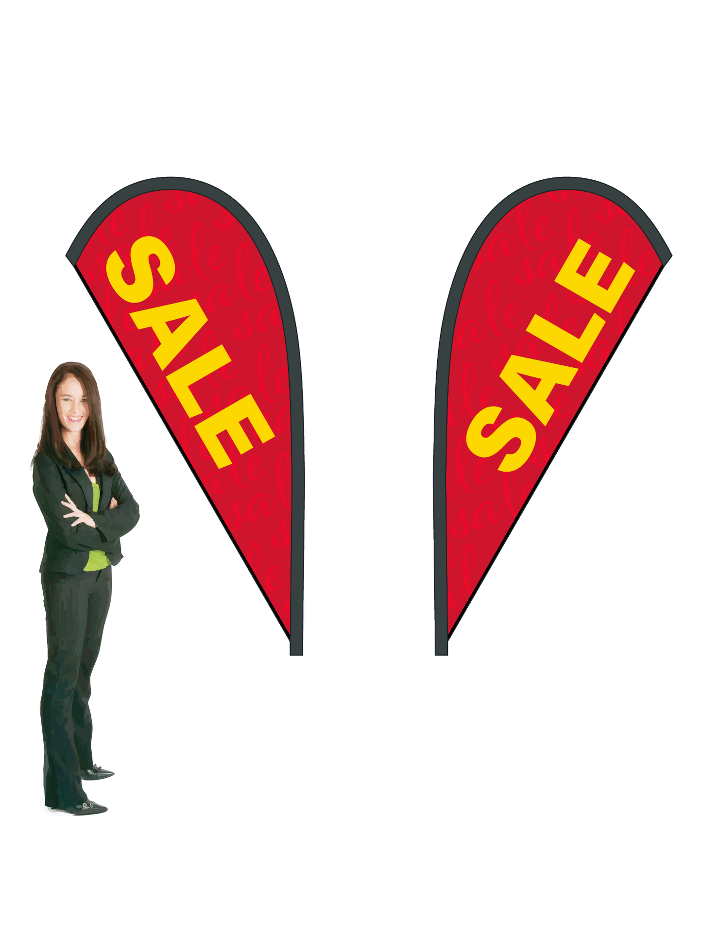 Sale Flag and Display Double-Sided. Commercial Grade. || 2.3m High.  Made from recycled materials