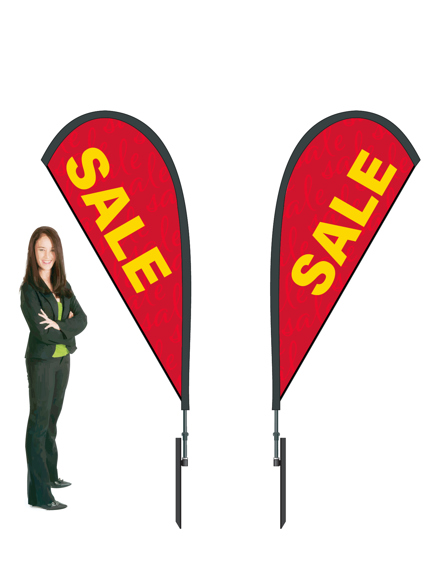 Sale Flag and Display Double-Sided. Commercial Grade. || 2.3m High.  Made from recycled materials