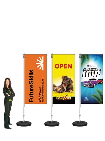 Value Custom Rectangular Display and Flag. 2.2m High