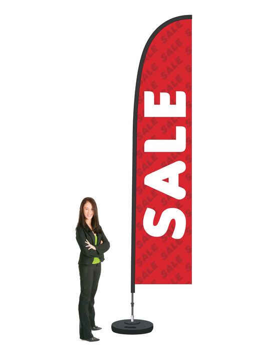 Sale Flex Flag and Display.  Single-sided. Commercial Grade. || 4.0m High. Made from recycled materials.