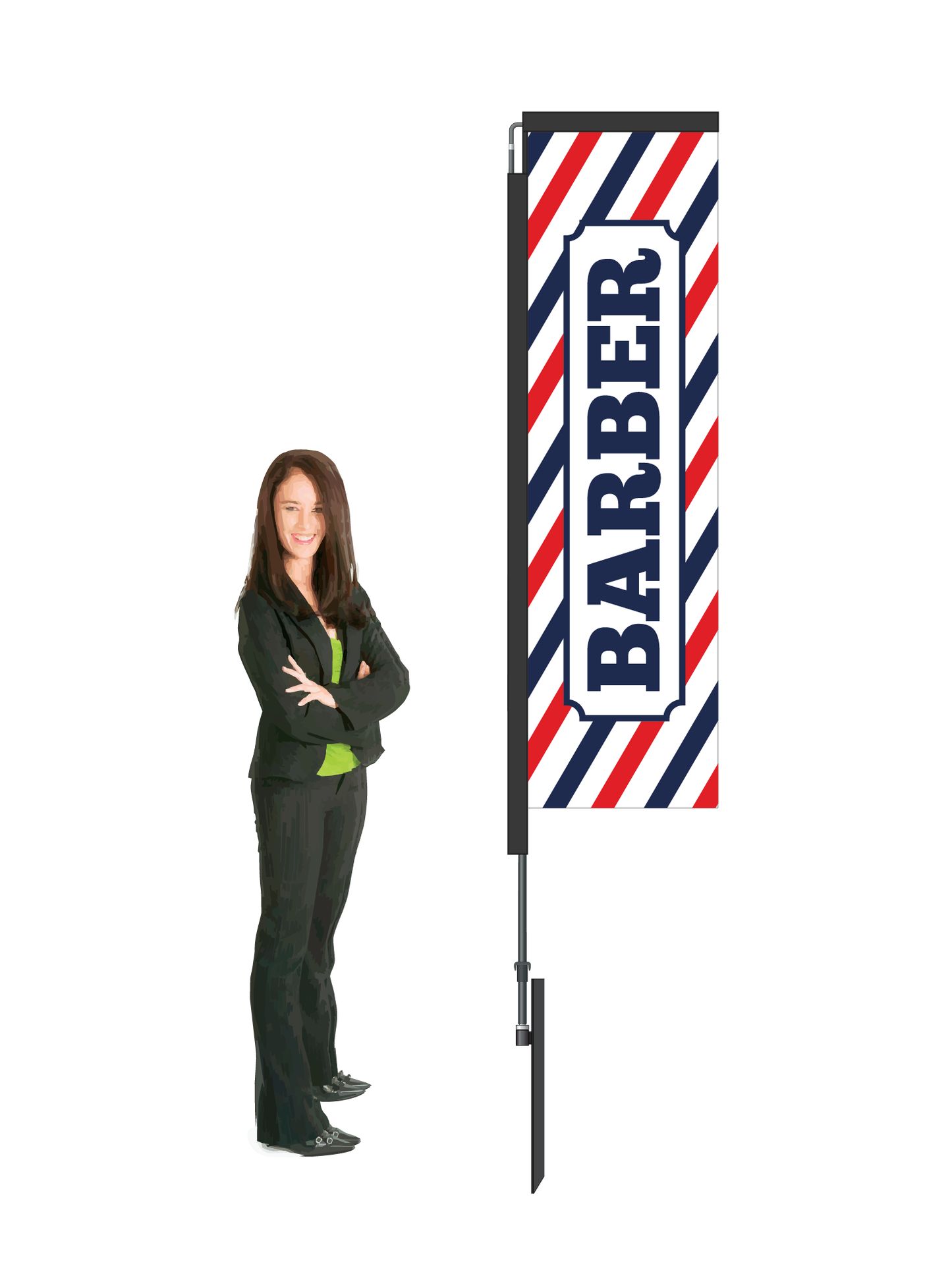 Barber Display and Flag. Compact ||