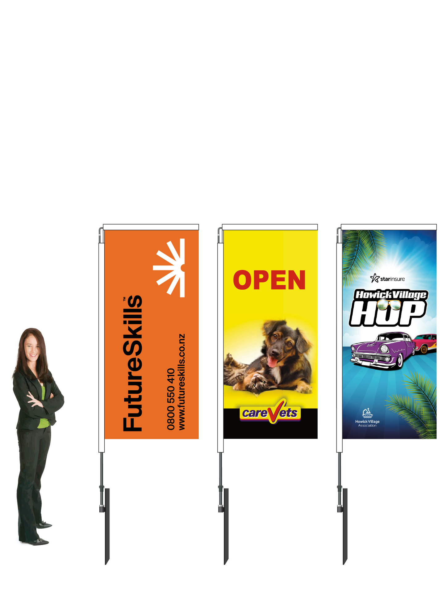 Value Custom Rectangular Display and Flag. 2.2m High