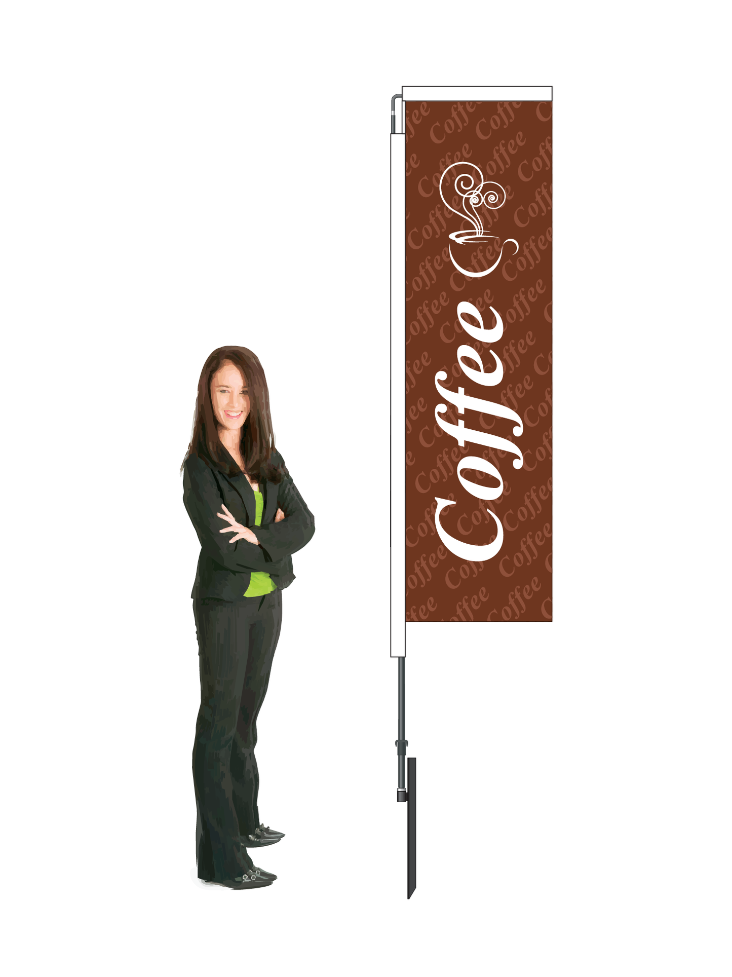 Coffee Brown Pavement Display and Flag || Value Range