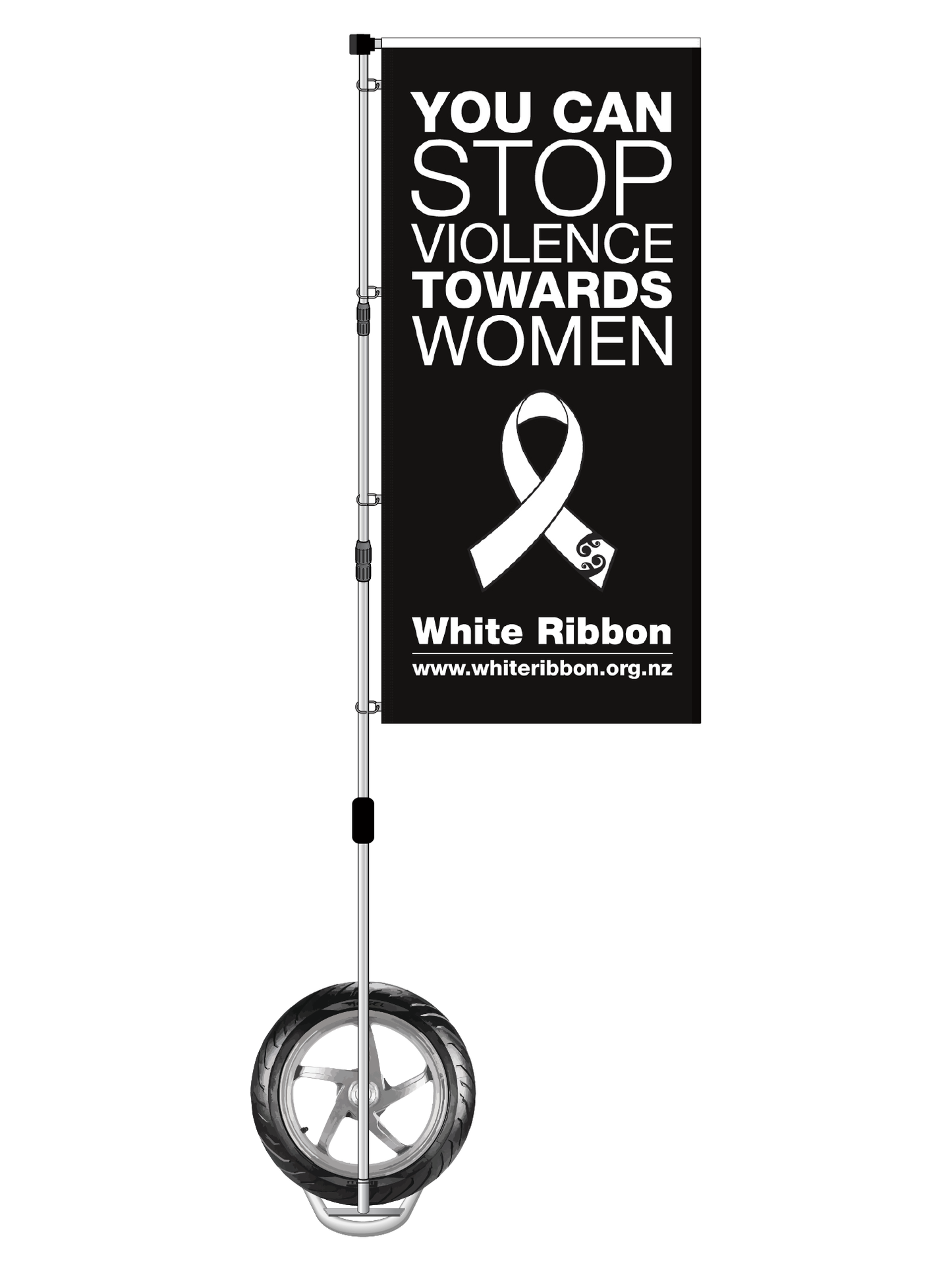 White Ribbon Durapole XT Flag