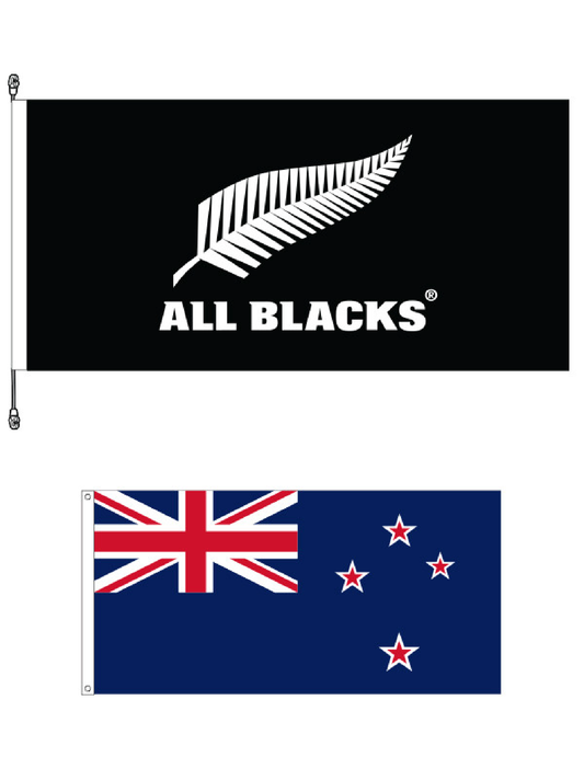 All Blacks® Premium Flag and New Zealand Supporters Flag Bundle.