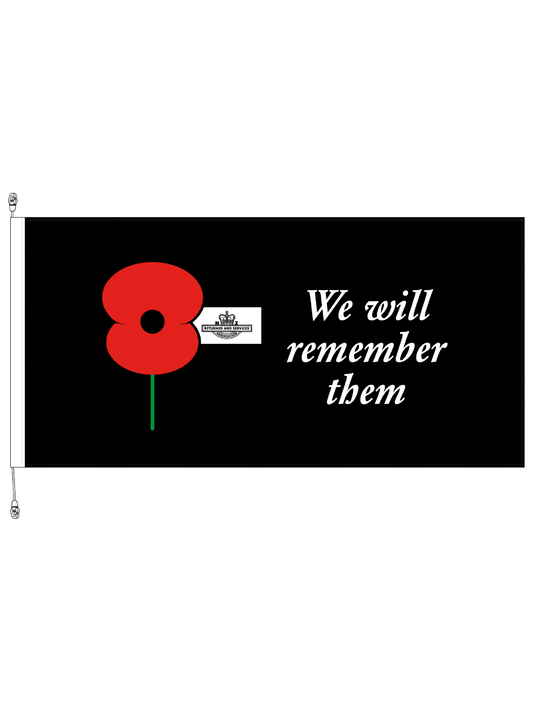 We Will Remember Them Horizontal Flag (ANZAC) || Premium