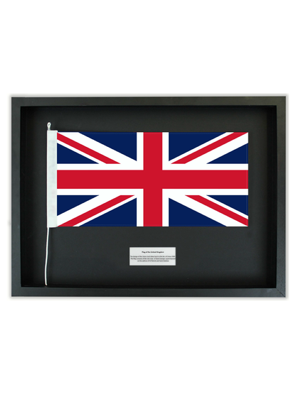 Authentic Union Jack in a Black Oak Frame || Free shipping in NZ.