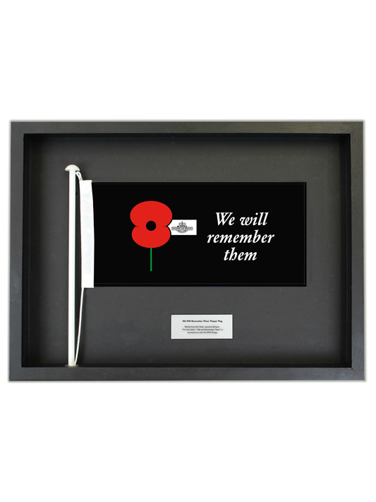 Authentic ANZAC 'Poppy' Flag in a Black Oak Frame || Free shipping in NZ.