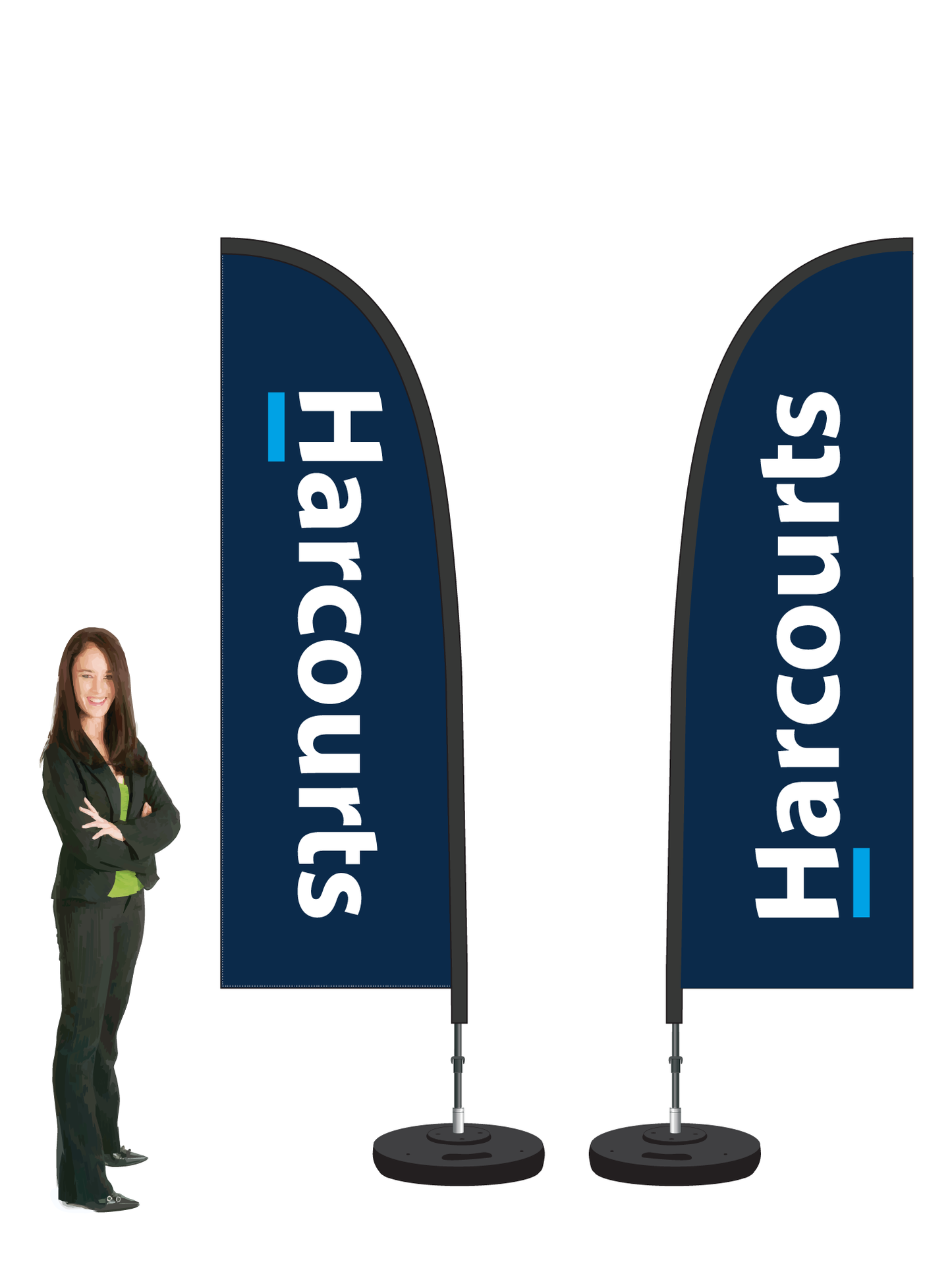 'Harcourts' Durapole Flex Double Sided