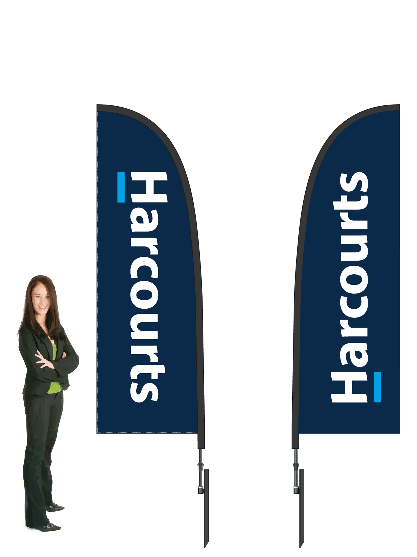 'Harcourts' Durapole Flex Double Sided