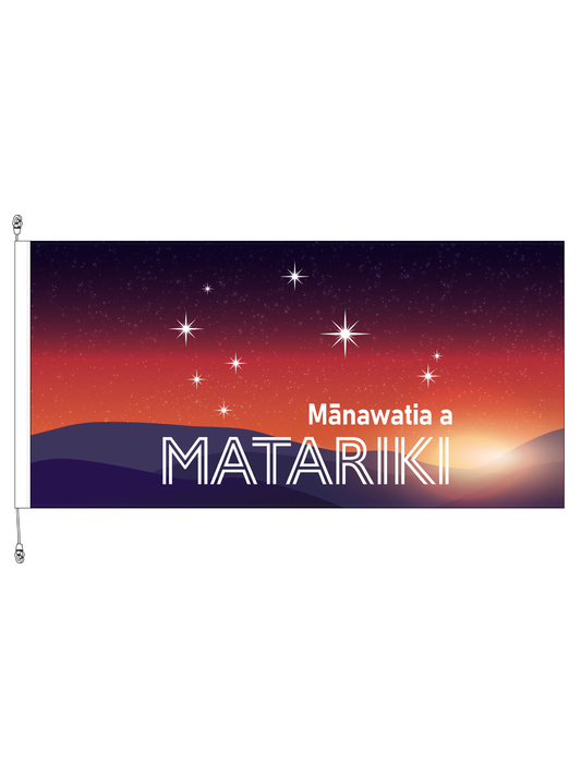 Mānawatia a Matariki Horizontal Flag || 1800mm x 900mm