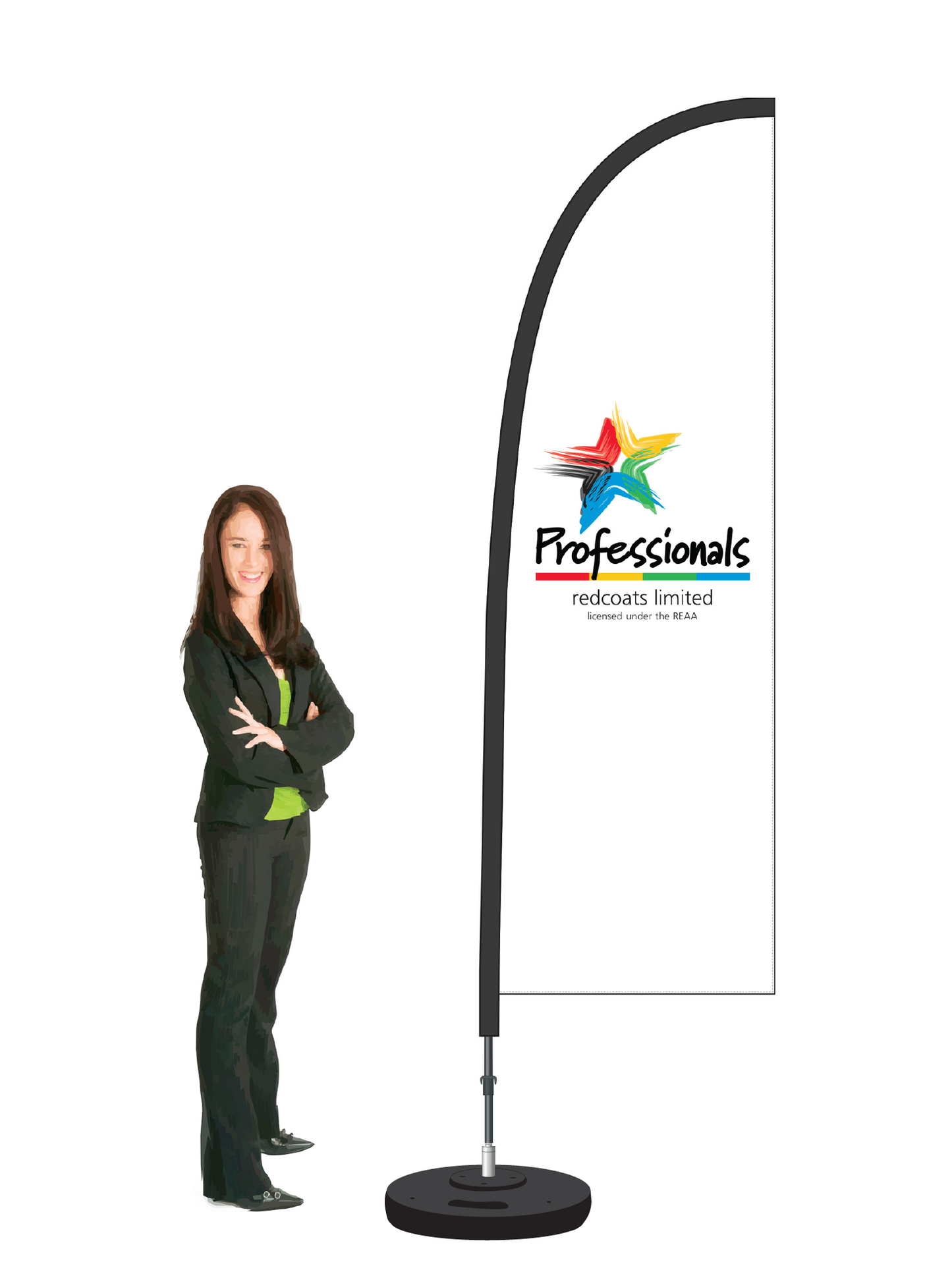 Professionals Durapole Flex Single Sided Flag Display.