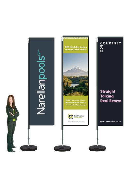 Rectangle Flag Displays. Durapole Swing. Custom. || SAVE ON-LINE!  COMMERCIAL GRADE.