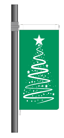 Green Christmas Ribbon Flag || (Code: RT8) Limited stock available.